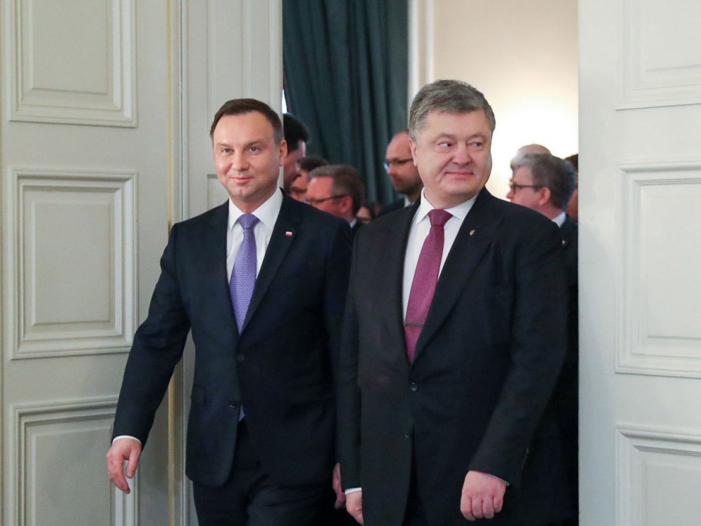 Prezydenci Polski i Ukrainy Andrzej Duda i Petro Poroszenko