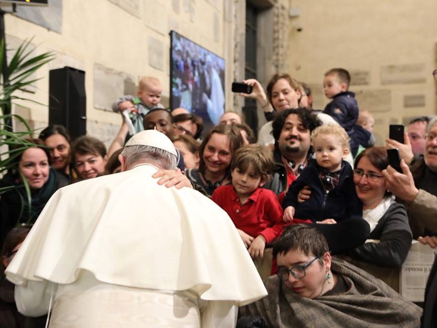 Franciszek podczas spotkania ze Wspólnotą Sant'Egidio w Rzymie 11 marca 2018. Fot. Comunità di Sant'Egidio - Community of Sant'Egidio
