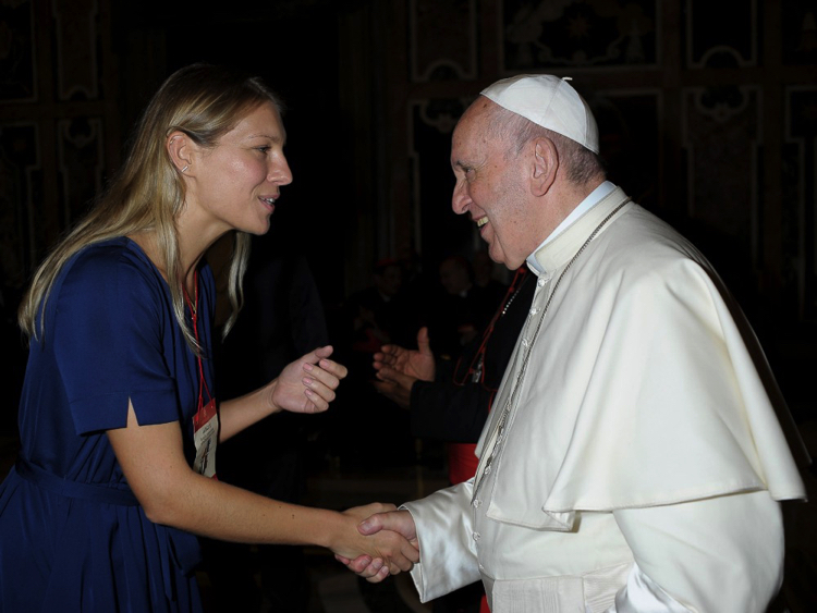 Agata Wartak i papież Franciszek