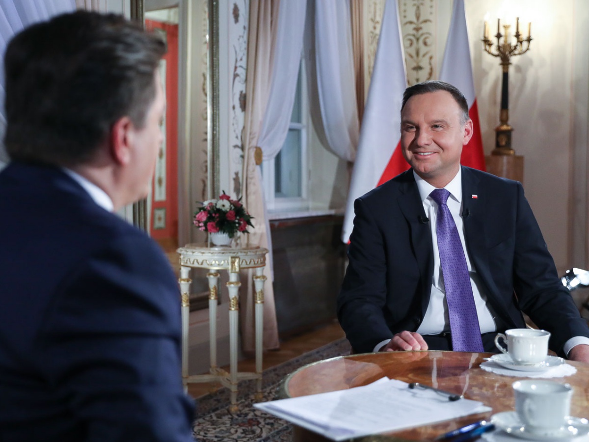 Prezydent Andrzej Duda w programie „Wydarzenia i Opinie” Bogdana Rymanowskiego w Polsat News 5 lutego 2019 r.