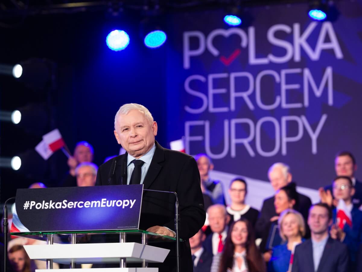 Jarosław Kaczyński podczas konwencja PiS we Wrocławiu 23 marca 2019 r.
